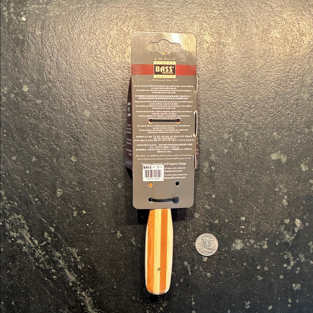 Bass Natural Bristle & Nylon Pin Hair Brush - New - Picture 4 of 6